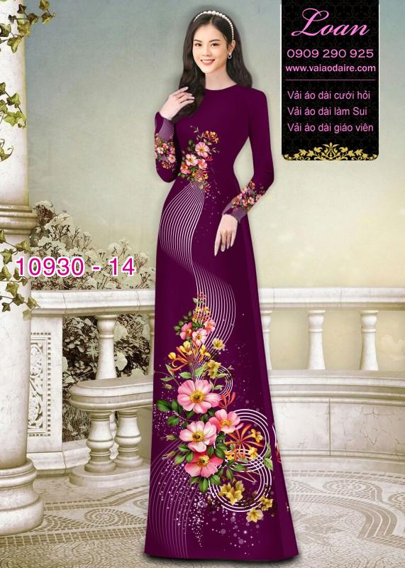 Vải áo dài hoa 3D