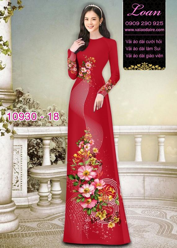 Vải áo dài hoa 3D