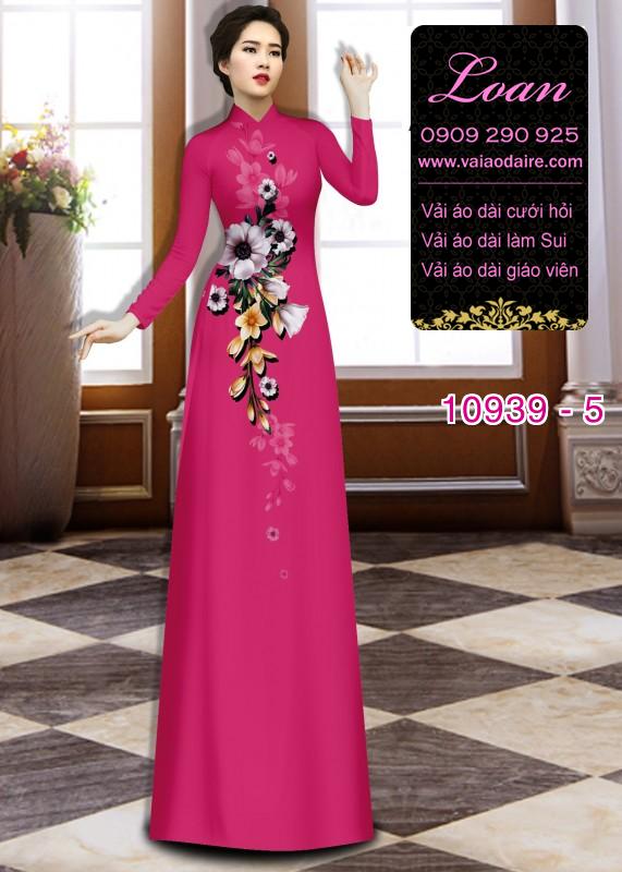 Vải áo dài hoa 3D