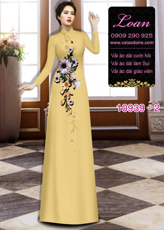 Vải áo dài hoa 3D