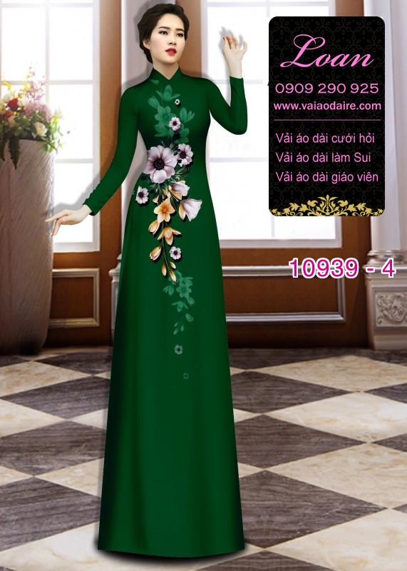 Vải áo dài hoa 3D