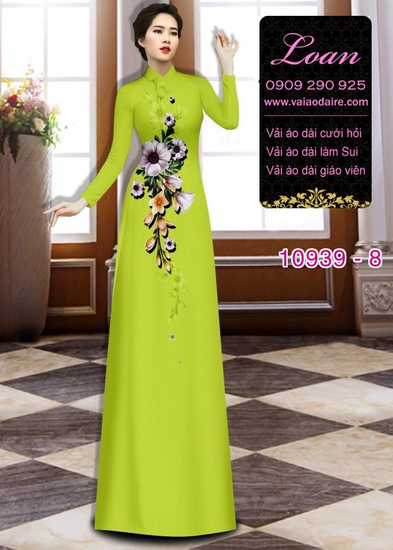 Vải áo dài hoa 3D