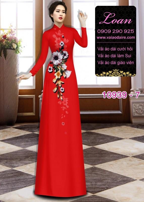 Vải áo dài hoa 3D