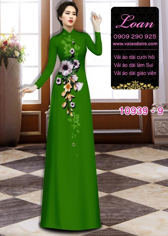 Vải áo dài hoa 3D