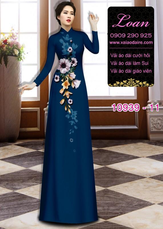 Vải áo dài hoa 3D