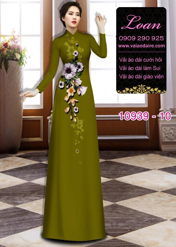 Vải áo dài hoa 3D