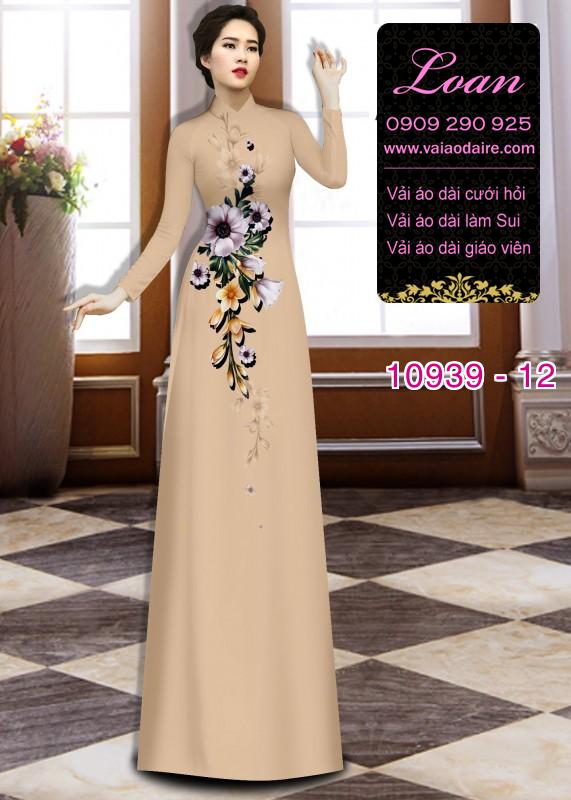 Vải áo dài hoa 3D
