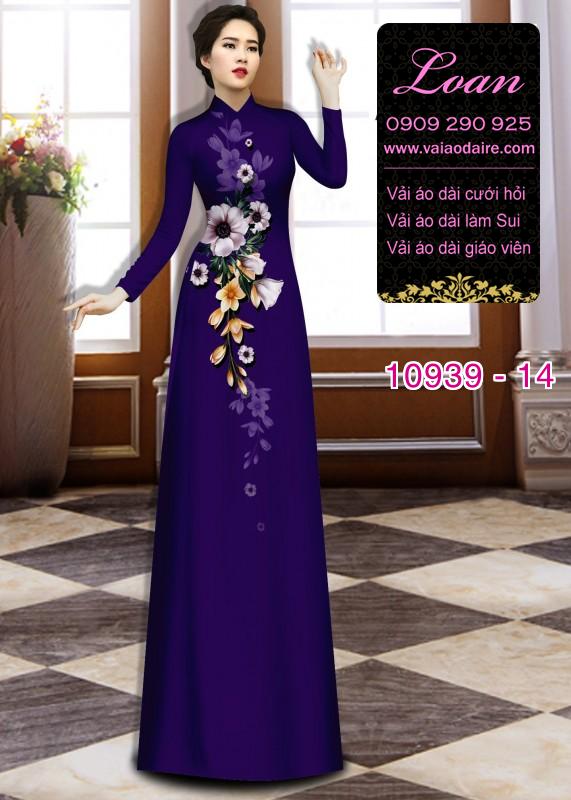 Vải áo dài hoa 3D