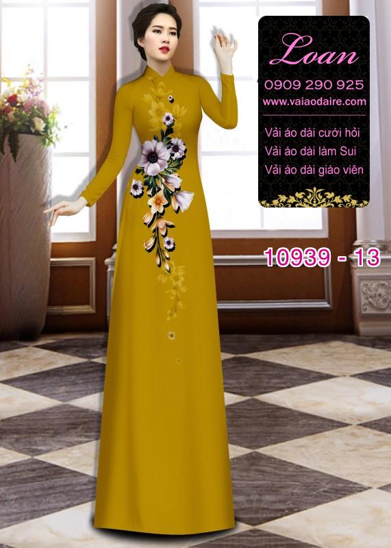 Vải áo dài hoa 3D