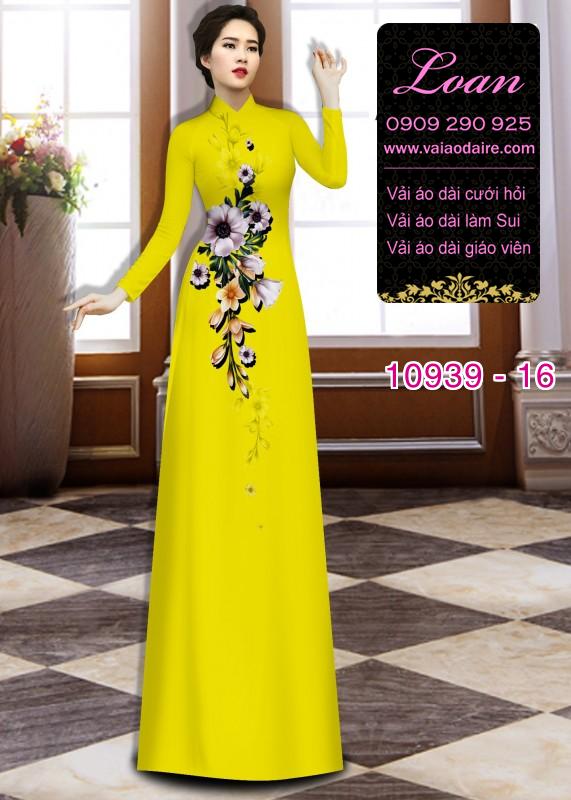 Vải áo dài hoa 3D
