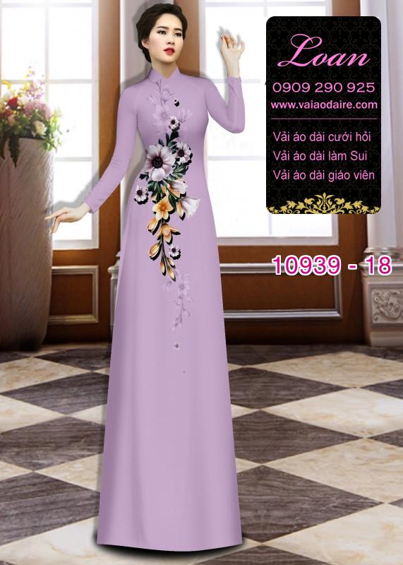 Vải áo dài hoa 3D