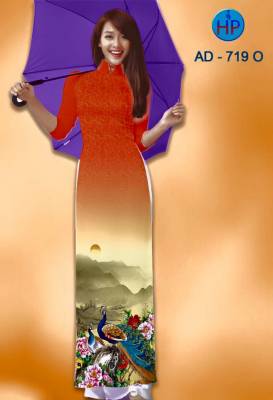 Vải áo dài chim Công-DT 1094