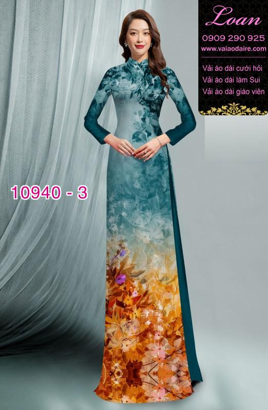 Vải áo dài hoa 3D