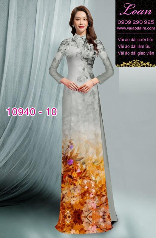 Vải áo dài hoa 3D