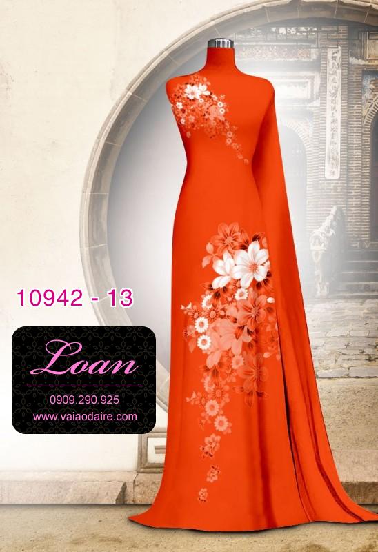 Vải áo dài hoa 3D