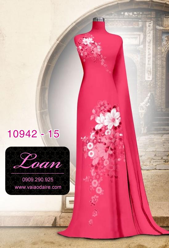 Vải áo dài hoa 3D