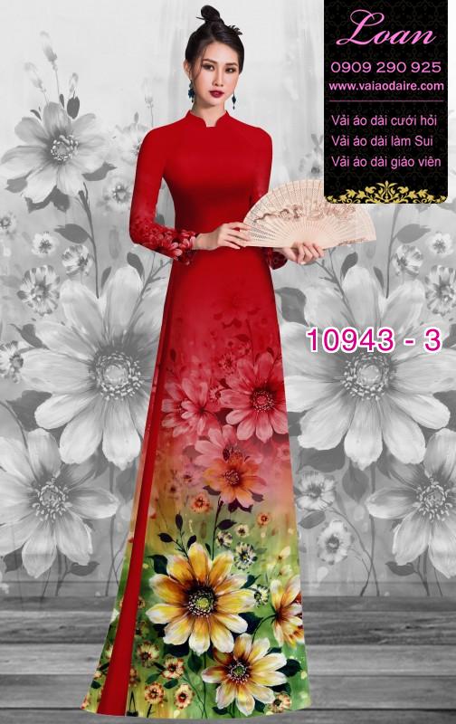 Vải áo dài hoa 3D