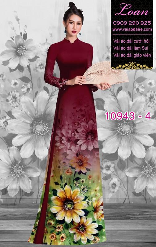 Vải áo dài hoa 3D