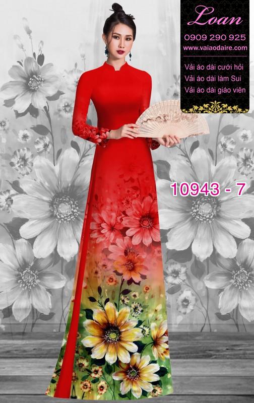 Vải áo dài hoa 3D