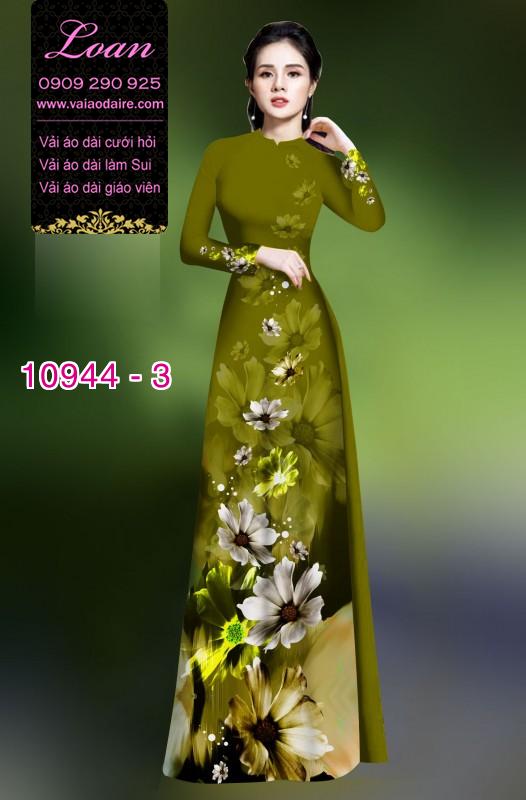 Vải áo dài hoa 3D