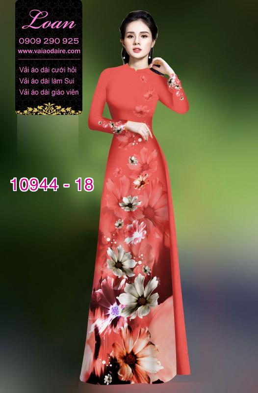 Vải áo dài hoa 3D