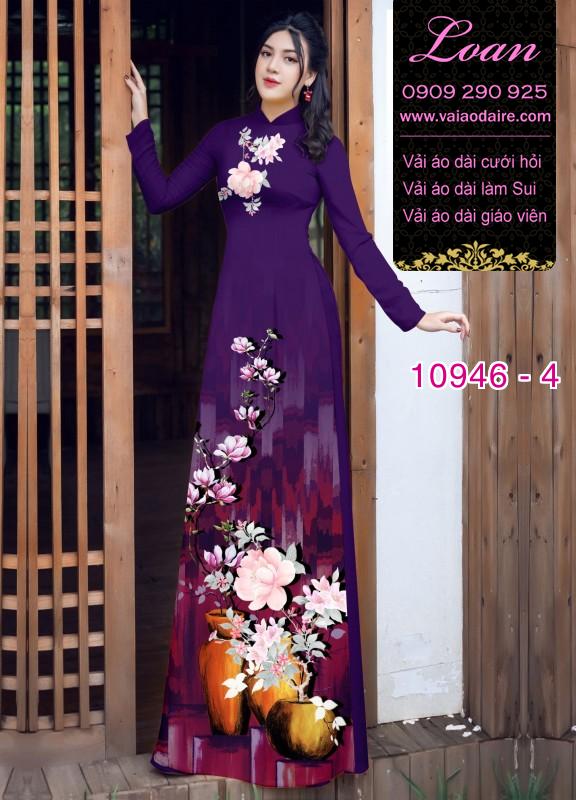 Vải áo dài hoa 3D