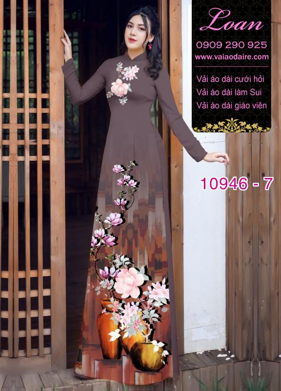 Vải áo dài hoa 3D