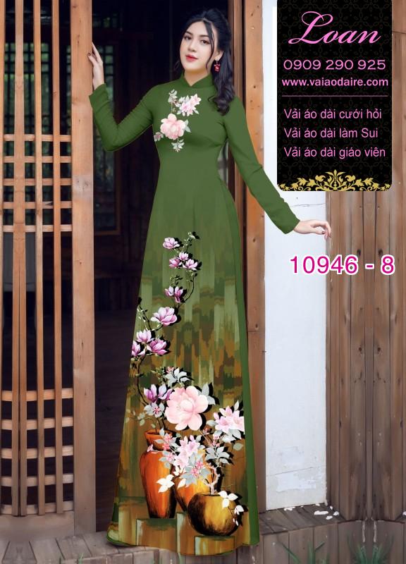 Vải áo dài hoa 3D