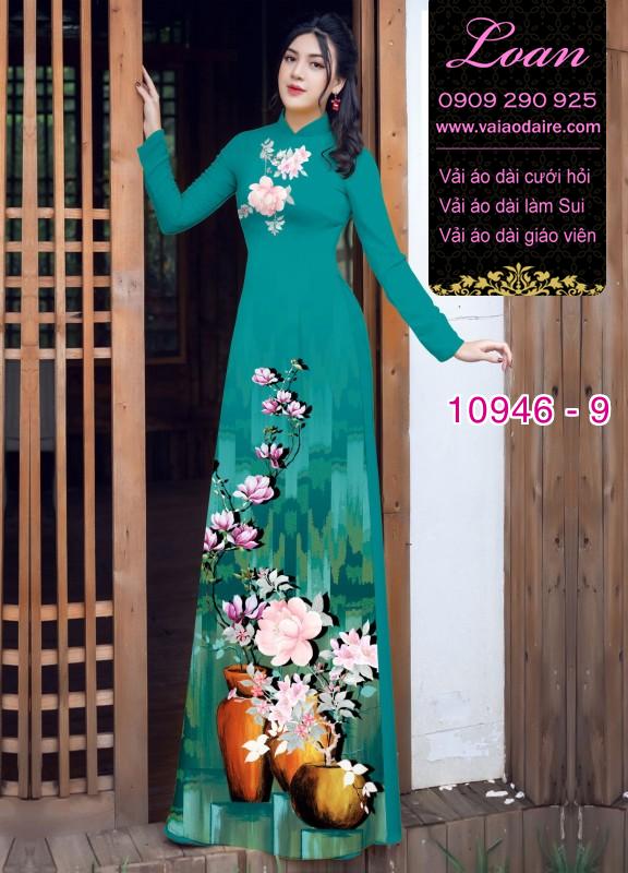 Vải áo dài hoa 3D