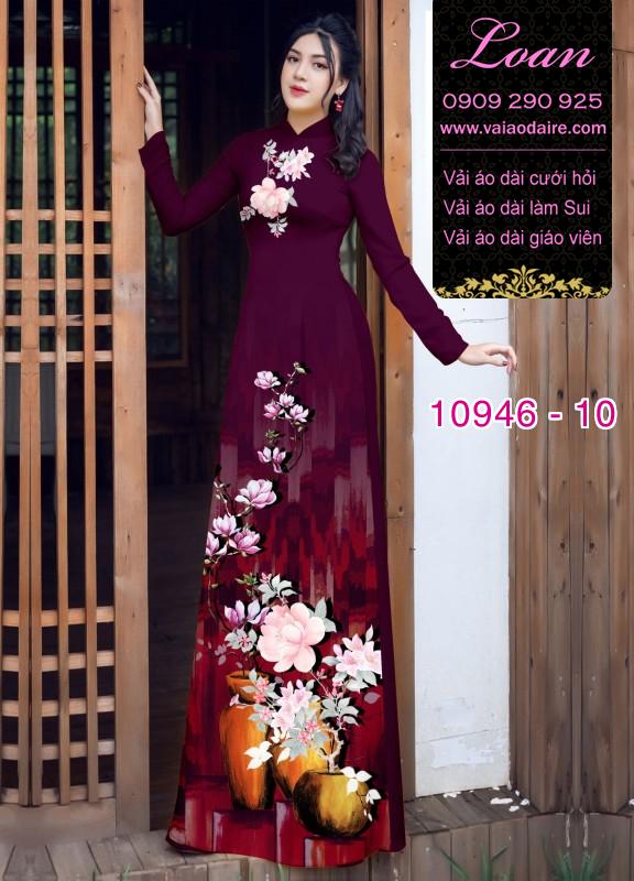 Vải áo dài hoa 3D