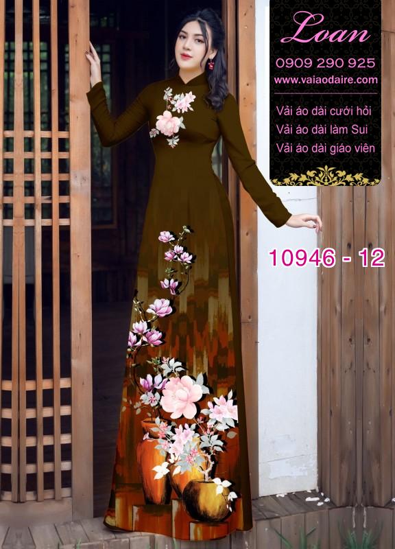 Vải áo dài hoa 3D