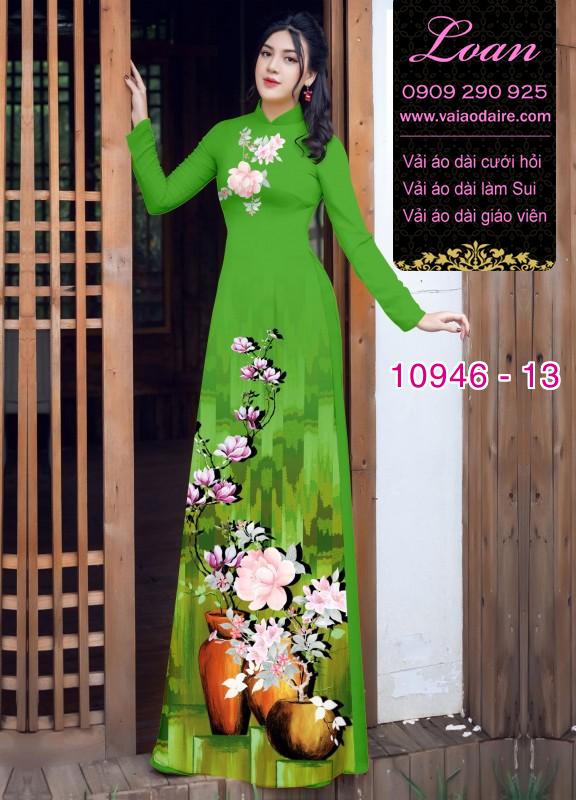 Vải áo dài hoa 3D