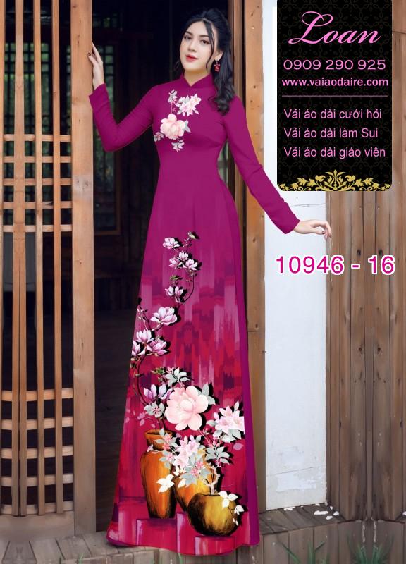 Vải áo dài hoa 3D