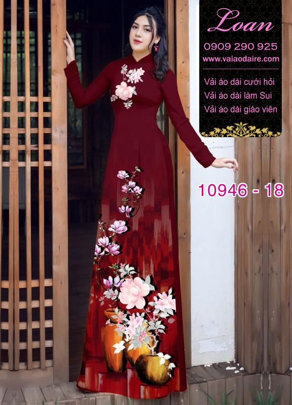 Vải áo dài hoa 3D