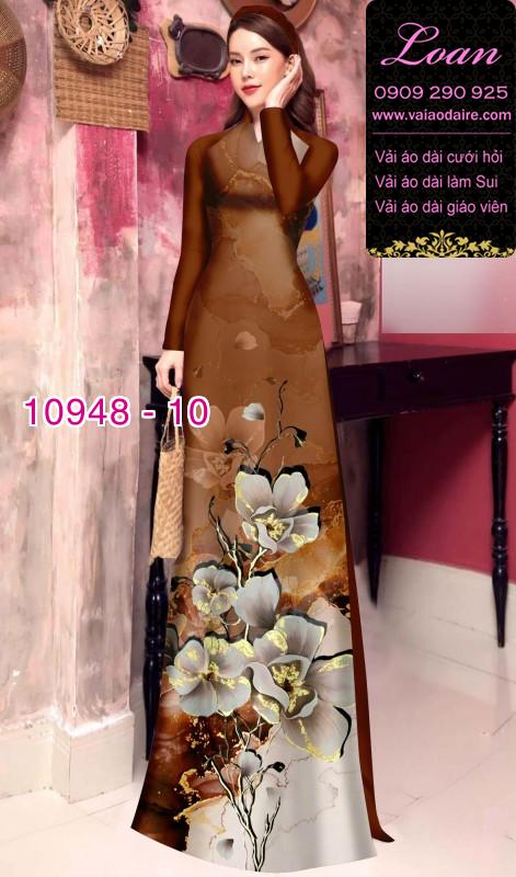Vải áo dài hoa 3D