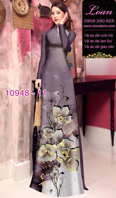 Vải áo dài hoa 3D