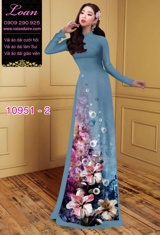 Vải áo dài hoa 3D