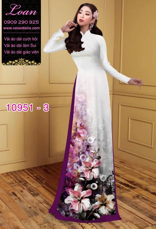 Vải áo dài hoa 3D