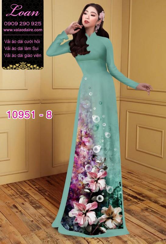 Vải áo dài hoa 3D