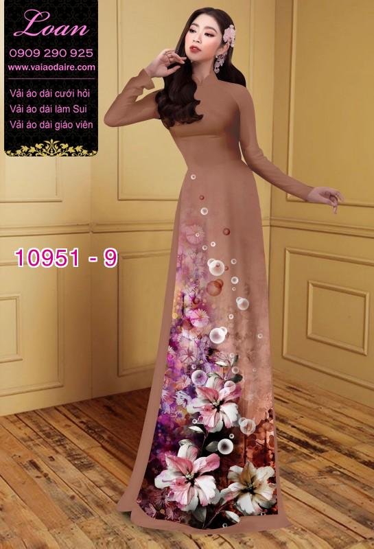 Vải áo dài hoa 3D