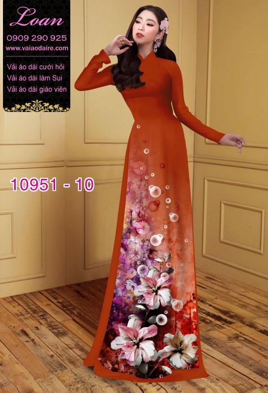 Vải áo dài hoa 3D