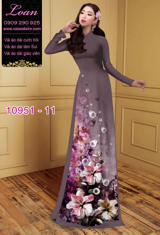Vải áo dài hoa 3D