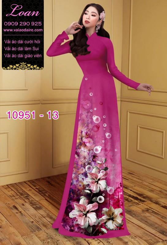 Vải áo dài hoa 3D