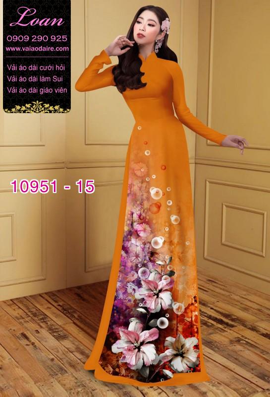 Vải áo dài hoa 3D