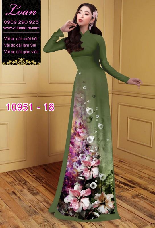 Vải áo dài hoa 3D