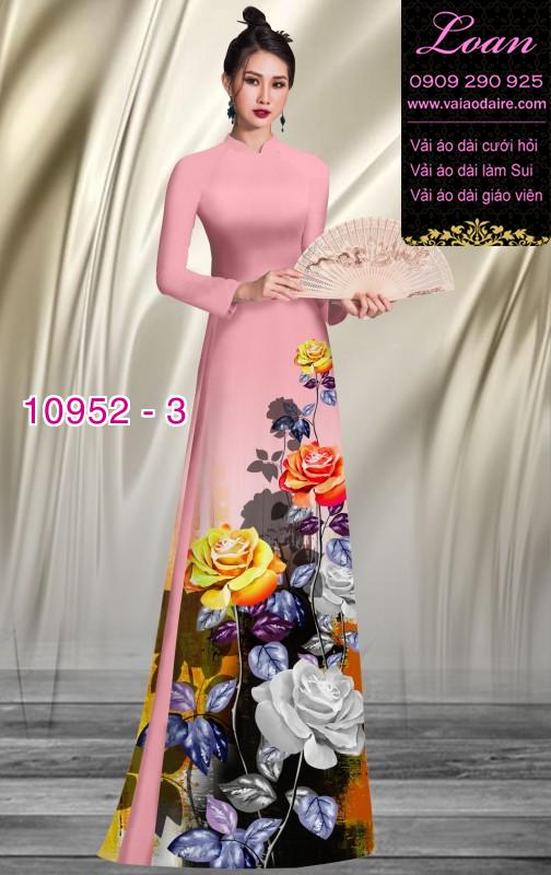Vải áo dài hoa 3D