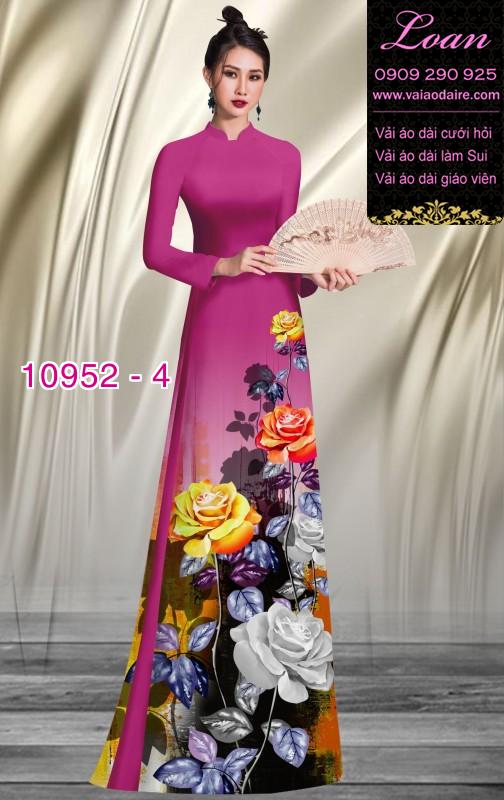 Vải áo dài hoa 3D