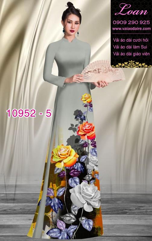 Vải áo dài hoa 3D