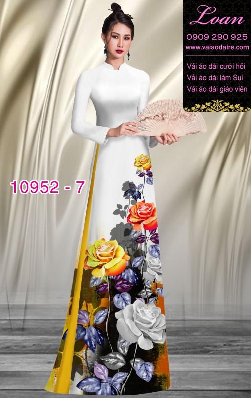 Vải áo dài hoa 3D