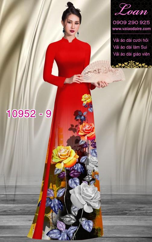 Vải áo dài hoa 3D